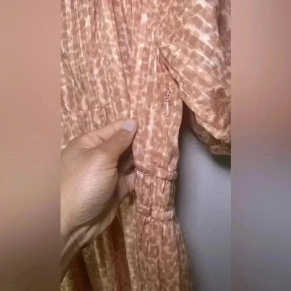 Ulla Johnson Mariana cotton Leopard Print Dress Sz 10 Summer Cocktail peach sun - Picture 7 of 9